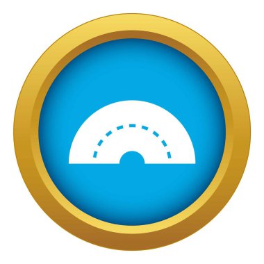 Yuvarlak dönüm yol mavi simge vektör izole