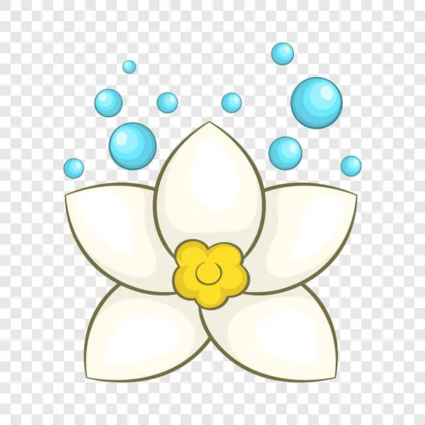 Icône fleur de lotus blanc, style dessin animé — Image vectorielle