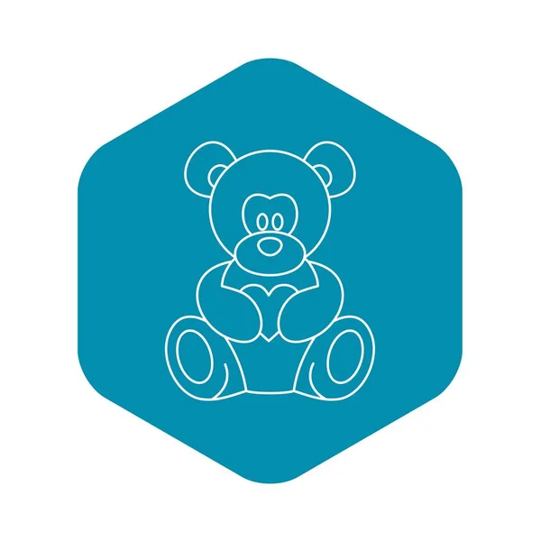 Teddybeer pictogram, Kaderstijl — Stockvector