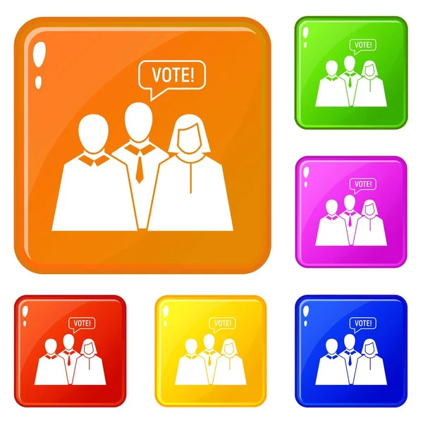 Głosowania, że ikony transparent wektor kolor — Wektor stockowy