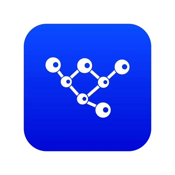 Molecule structure icon digital blue — Stock Vector