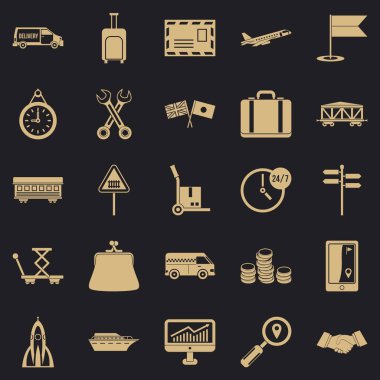 Depo işçisi Icons set, basit tarzı