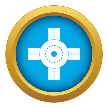 Büyük yol kavşağı mavi simge vektör izole