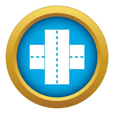 İki yol mavi simge vektör izole