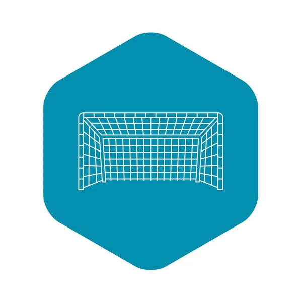 Het pictogram van het doel van voetbal, Kaderstijl — Stockvector