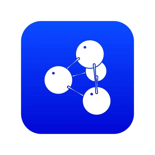 Pirámide molécula icono azul vector — Vector de stock