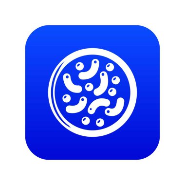 Mikroskobik bakteriler mavi simge vektör