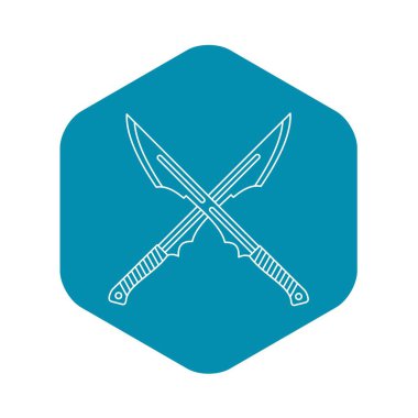 Japon çapraz kılıç simgesi, anahat stili