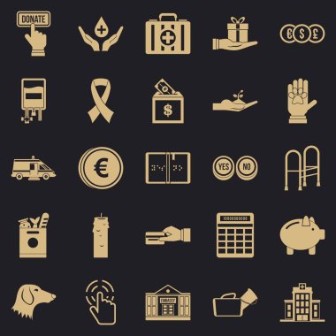 Yatırım Icons set, basit tarzı