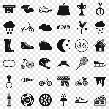 Kadın aktivite Icons set, basit tarzı