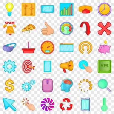 Çalışma tatil simgeler ayarla, tarzı çizgi film