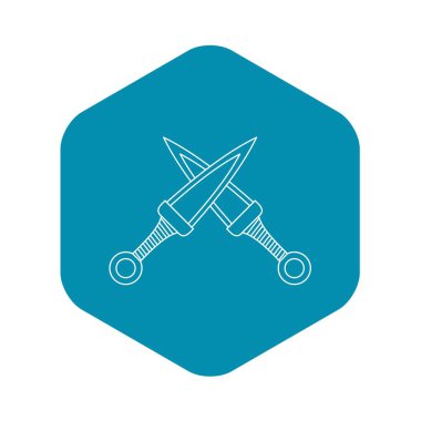 Çapraz hançer simgesi, anahat stili