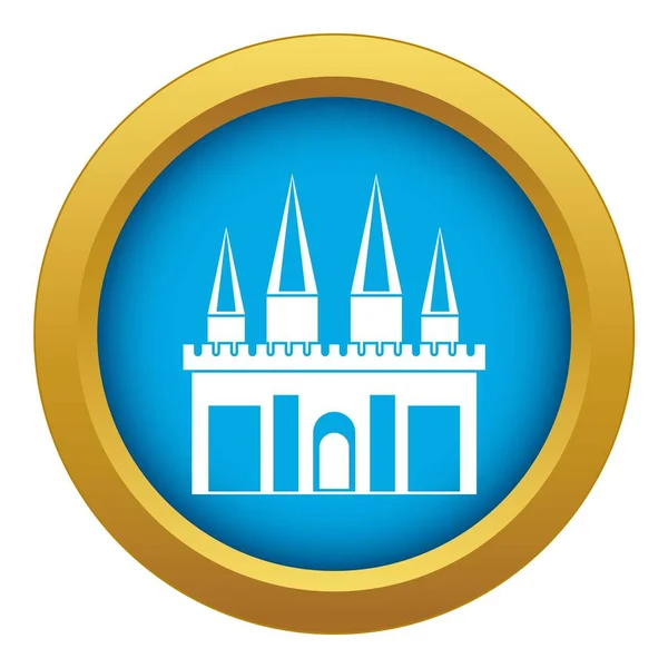 Reino palacio icono azul vector aislado — Vector de stock