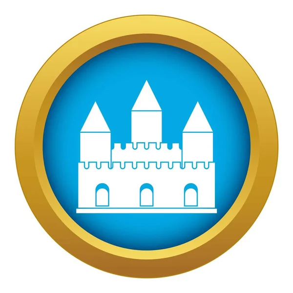 Tour du château icône vecteur bleu isolé — Image vectorielle