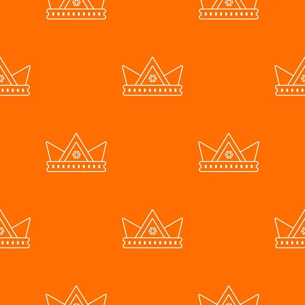 Diamante coroa padrão vetor laranja —  Vetores de Stock