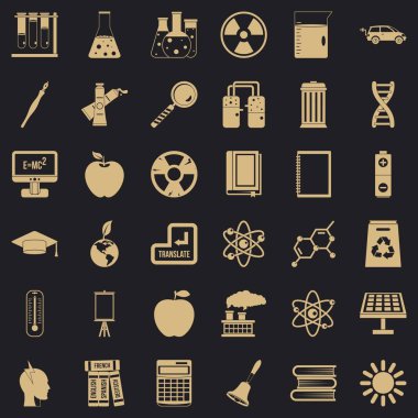 Eğitim Icons set, basit tarzı
