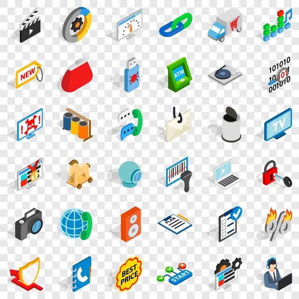 Conjunto de iconos de diseño WWW, estilo isométrico — Vector de stock
