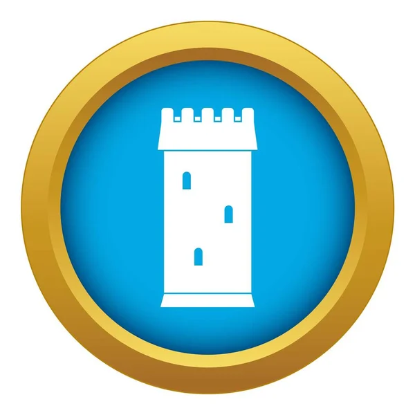 Fästningen tower ikonen blå vektor isolerade — Stock vektor