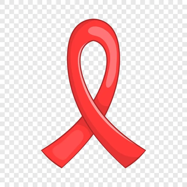 AIDS awareness ribbon icon, cartoon style — Stock Vector