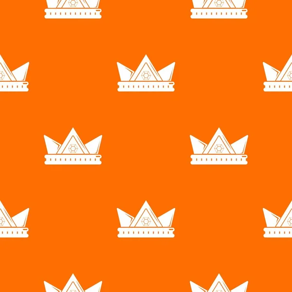 Orange vector wzór korony diamentowe — Wektor stockowy