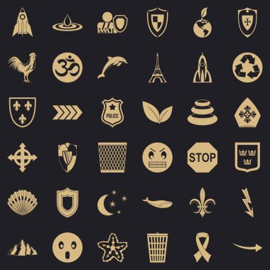 Amblem Icons set, basit tarzı