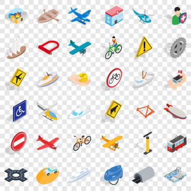 Farklı taşıma simgeler kümesi, izometrik stili