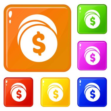 Eko ampul simgeler vektör renk ayarla