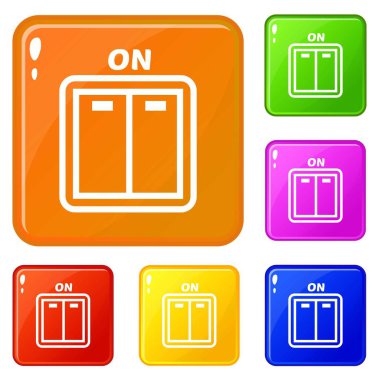 Sikke para simgeler kümesi vektör renk