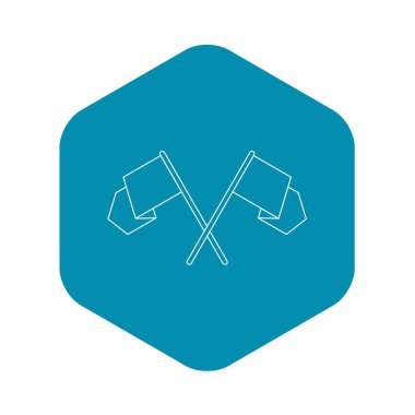 Çapraz flamalar simgesi, anahat stili