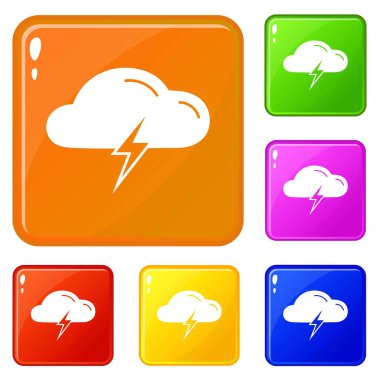 Işık cıvata pil simgelerinin vektör renk ayarla