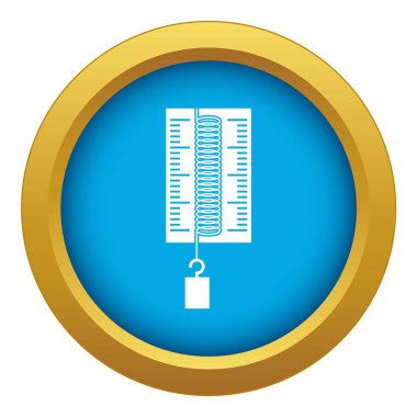 Fizik dinamometre izole laboratuvar iş mavi simge vektör için