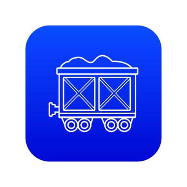 Tren vagonu mavi simge vektör