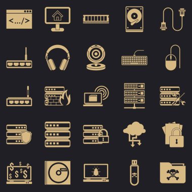 Komut satırı Icons set, basit tarzı