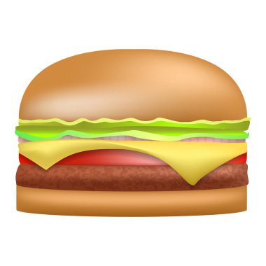 Peynir burger simgesi, gerçekçi stil