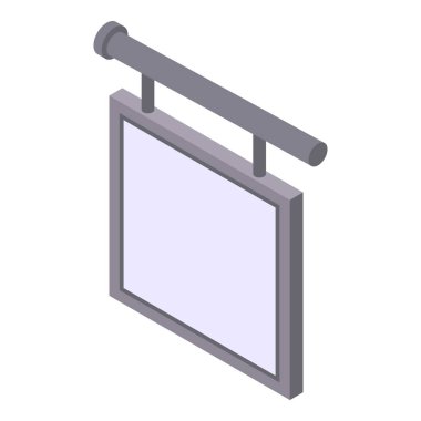 Duvar reklam banner simgesi, izometrik stil