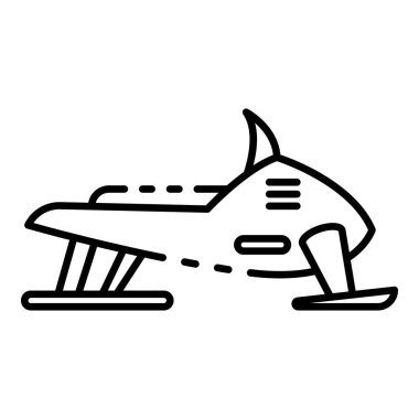 Kış kar arabası simgesi, anahat stili