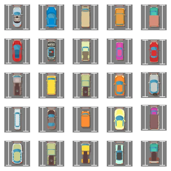 Conjunto de iconos de estacionamiento, estilo isométrico — Vector de stock