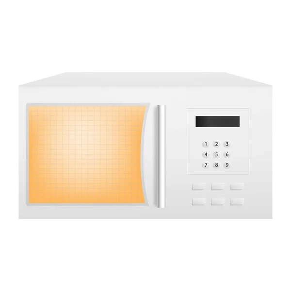 Working microwave icon, realistic style — Stock Vector