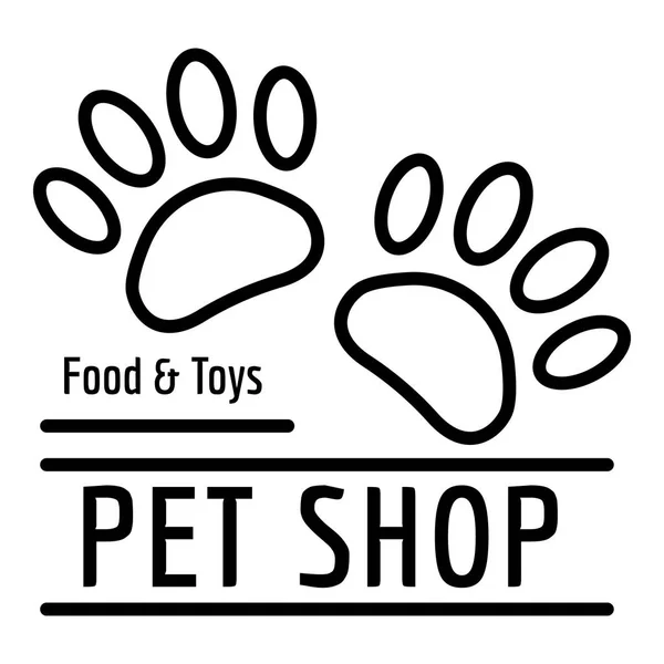 Logotipo de loja de animais de estimação de alimentos, estilo esboço — Vetor de Stock
