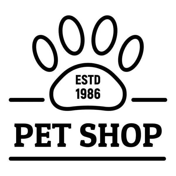 Logo del negozio di animali della città, stile contorno — Vettoriale Stock
