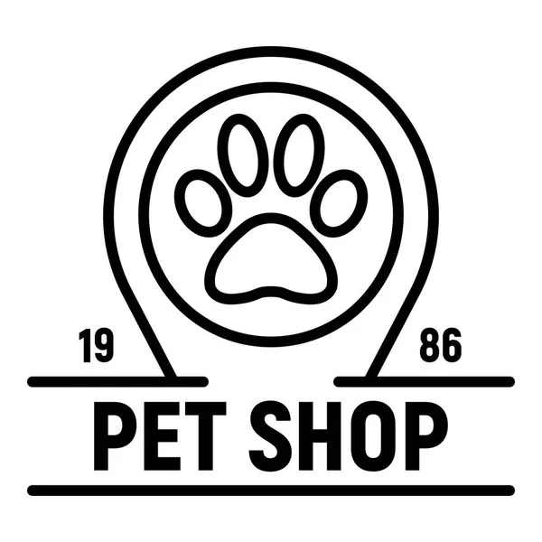 Logotipo da loja do animal de estimação da cidade, estilo esboço — Vetor de Stock