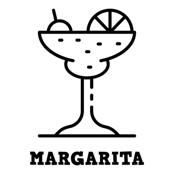 Margarita glas ikon, kontur stil — Stock vektor