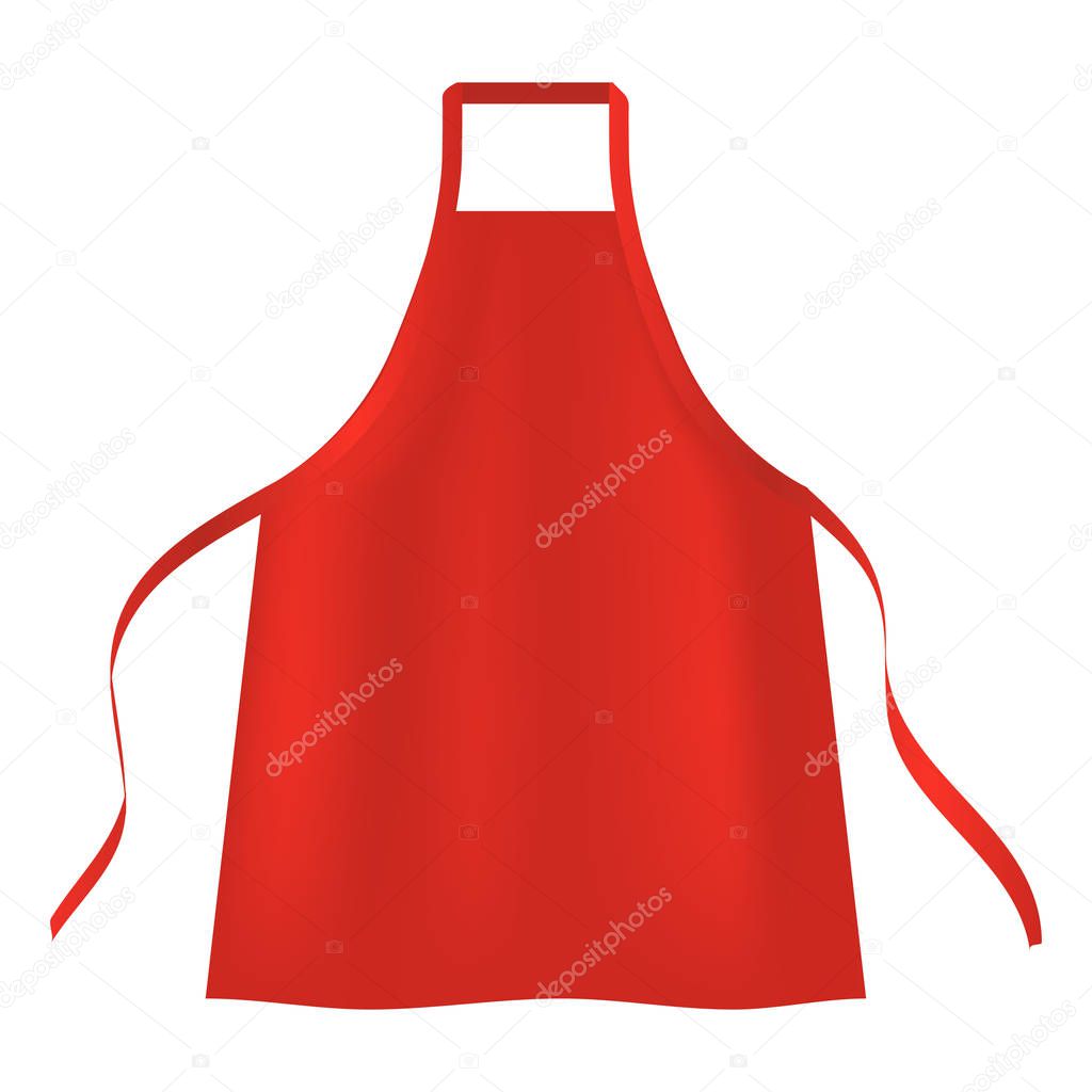 Red apron icon, realistic style