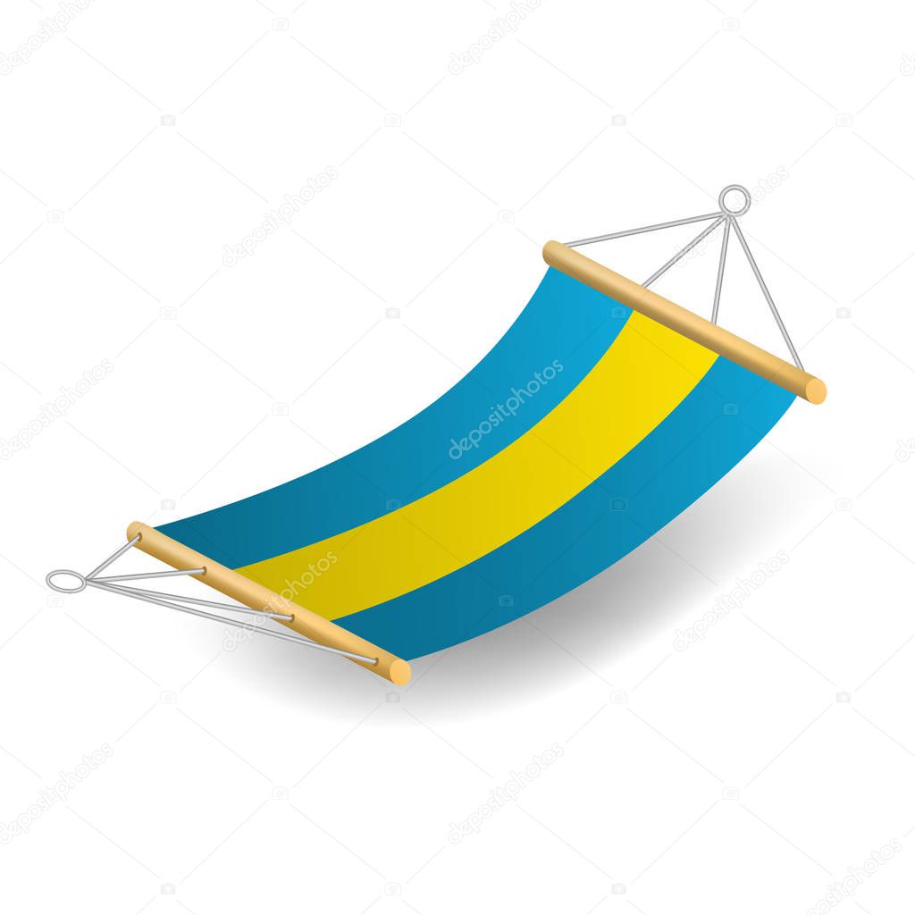Beach hammock icon, realistic style