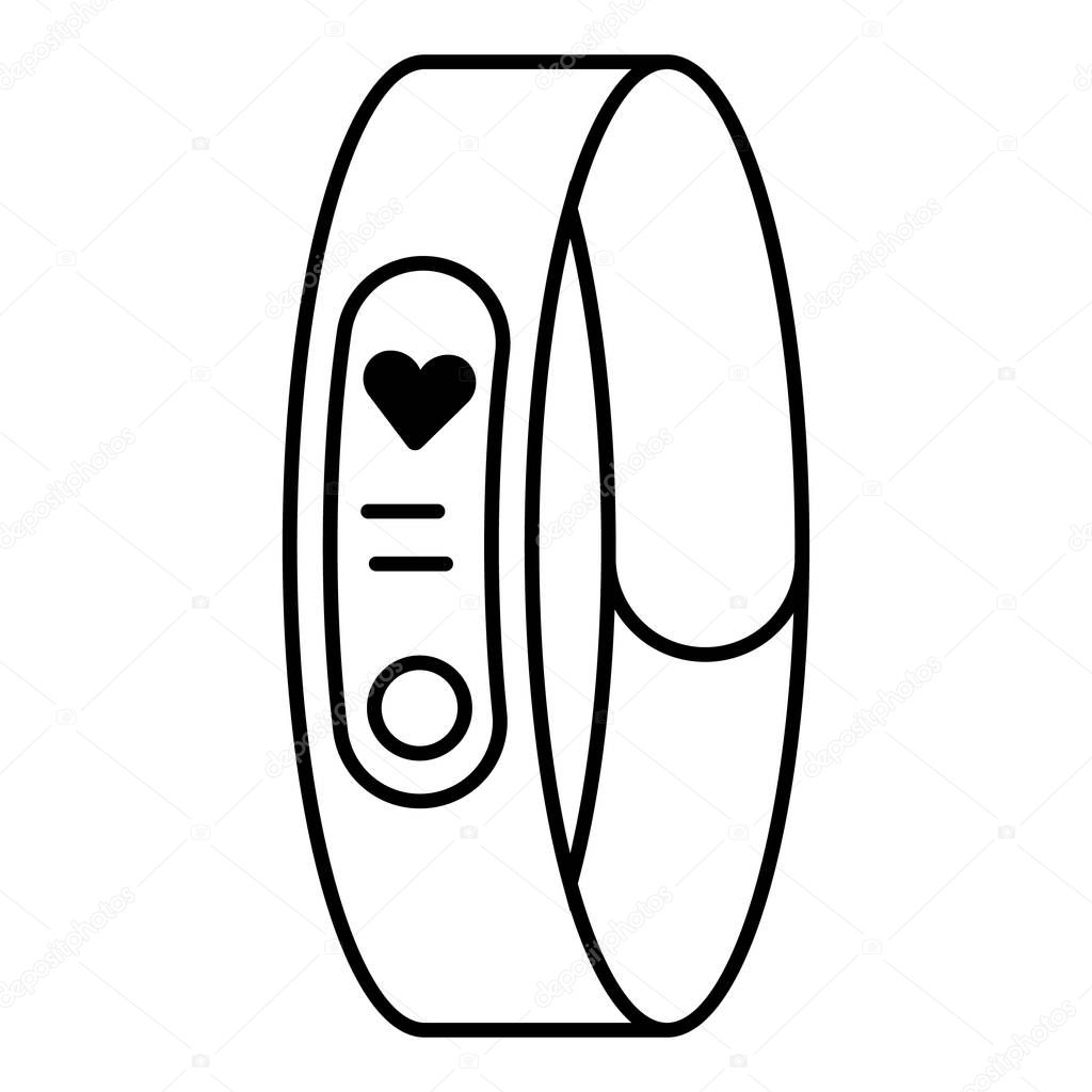 Fitness tracker icon. Outline fitness tracker vector icon for web design isolated on white background