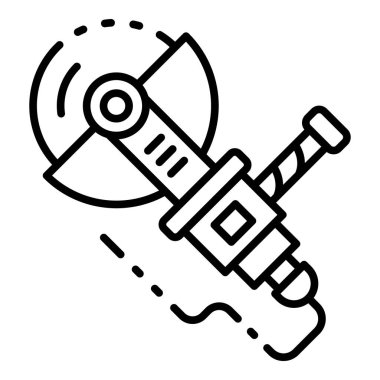 Büyük açı taşlama simgesi, anahat tarzı