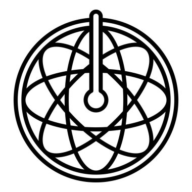 Üst görünüm Sundial simgesi, anahat stili