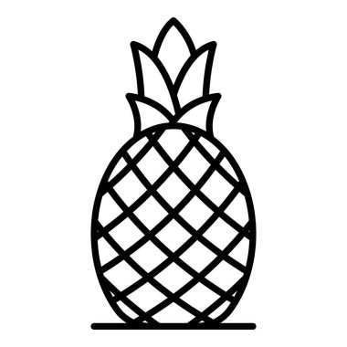Tüm ananas simgesi, anahat stili