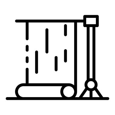Stüdyo beyaz arka plan simgesi, anahat stili