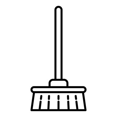 Temiz ev fırçası simgesi, anahat stili